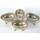Four Venetian silver open salts - probably 18th Century