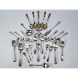 Various Georgian and later teaspoons, etc.