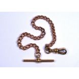 A 9ct rose gold Albert watch chain