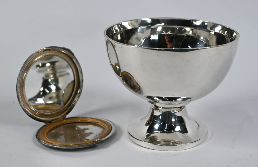 Silver bowl, compact and ep salver - Image 2 of 6