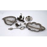 Indian silver wire dishes, etc.