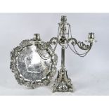 Victorian ep candelabrum and salver