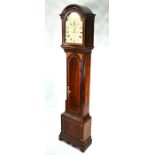 Grant, London, a George III flame mahogany and satinwood long-case clock
