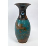 A Japanese cloisonne lotus pond vase, Meiji period, 46 cm high