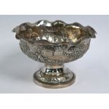 Indian silver stemmed bowl