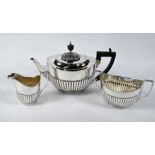 Late Victorian silver three-piece tea service