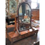 A regency mahogany platform toilet mirror