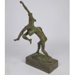 A bronze group, naked wrestlers