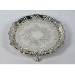 Victorian silver letter salver