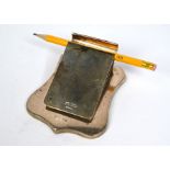 Edwardian silver patent notepad-holder