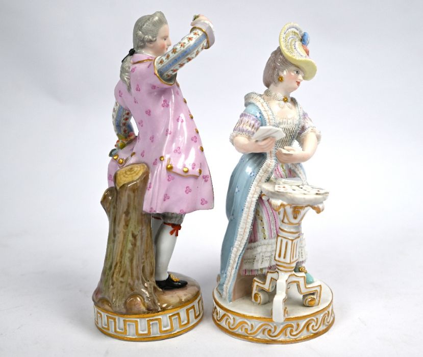 A pair of Meissen figures - Image 4 of 10