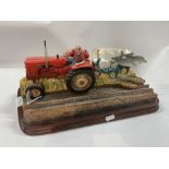 Border Fine Arts 'Reversible Ploughing' (B0978) a Nuffield 4/65 Diesel Tractor by Ray Ayres