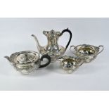Victorian silver four-piece tea/coffee set in the Regency manner