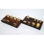 A pair of Japanese hardwood and ivory bezique markers
