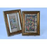 Two Mughal style gilt framed paintings