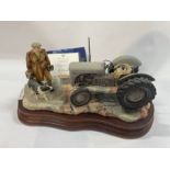 Border Fine Arts 'An Early Start' (JH91B) a Massey Ferguson tractor sculpture by Ray Ayres