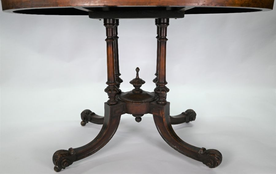 A Victorian Aesthetic style inlaid walnut centre table - Image 4 of 5