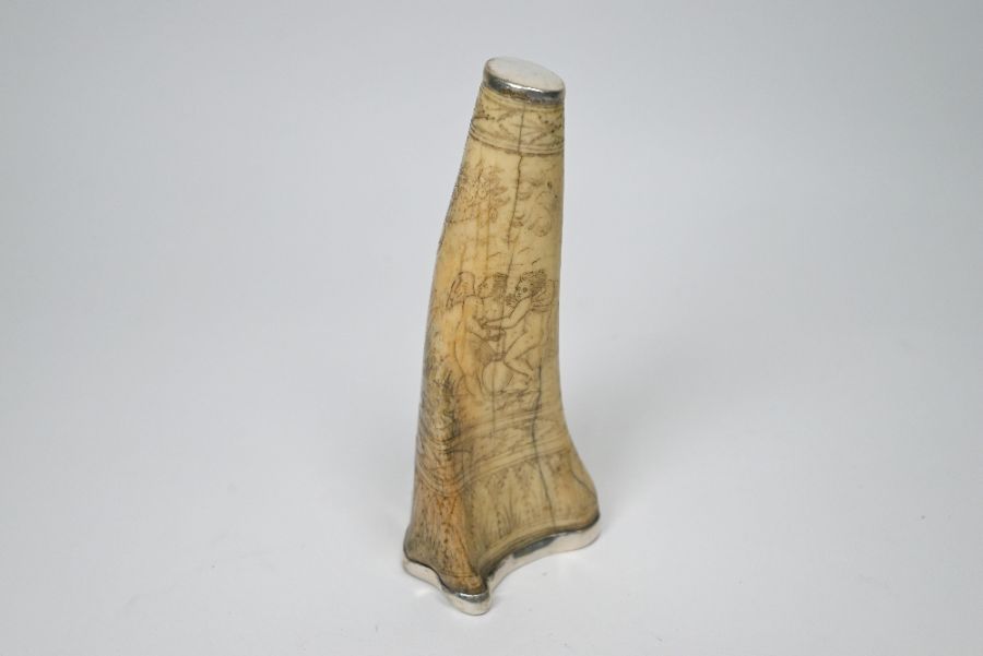 A 19th century scrimshaw bone