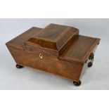 A Victorian cross-banded rosewood work box