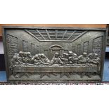 A heavy bronze plaque cast with relief of Da Vinci's Last Supper