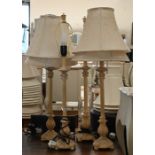 Four distress paint-finished table lamps (4)