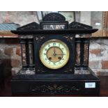 French slate and marble mantle clock