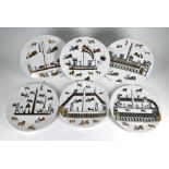 Piero Fornasetti (1913-1988) - a set six of porcelain gladiator design plates (6)