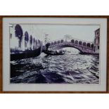 Five framed photographic prints of Venice