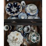 A Meissen blue and gilt cabinet plate etc