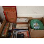 A quantity of vintage card games and board games to/w a collection of trade cards and beermats