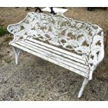 Victorian heavy cast iron fern design pattern bench in the Coalbrookdale manner