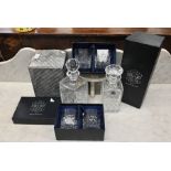 A Stuart Crystal square-cut decanter and four matching tumblers