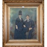 A Victorian overpainted photograph