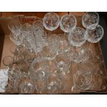 A quantity of drinking glasses etc