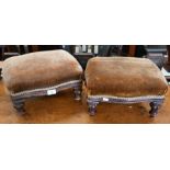 A companion pair of Victorian footstools