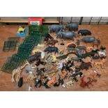A menagerie of plastic zoo animals