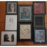 Mary Riley - Eight drypoint portraiture etchings