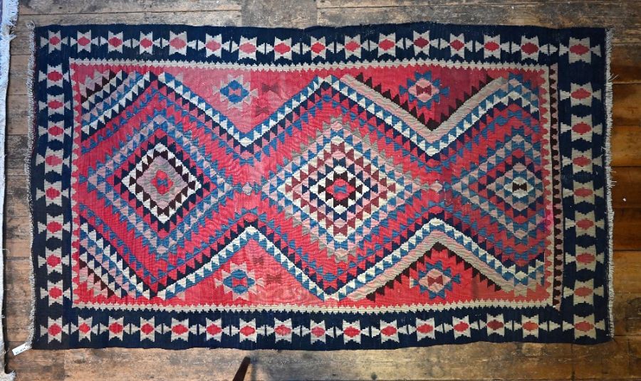 An old Kurdish kelim, 227 cm x 127 cm