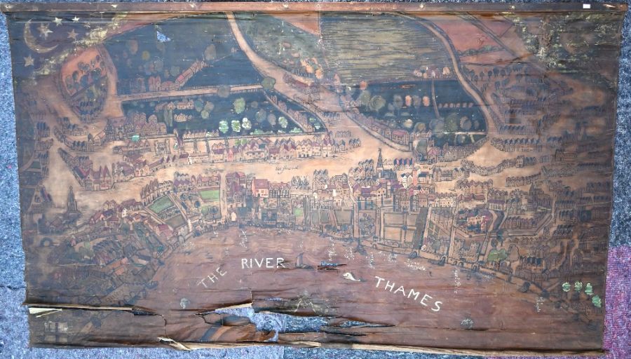 A 19th century large naive panorama of London - Image 11 of 20