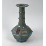 A 20th century Chinese Ru style octagonal bottle vase