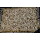 A vintage Indian Kashmiri crewel stitch floral design carpet