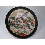 A large Chinese famille rose Nanjing charger, 37 cm diameter