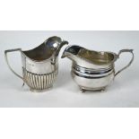 Two Georgian-style silver cream jugs