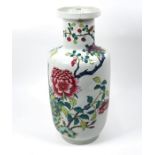 A 19th century Chinese famille rose peony vase, 43 cm high, late Qing