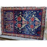 A fine Persian Caucasian design rug, 122 cm x 84 cm