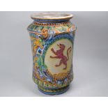 A Spanish majolica large waisted vase