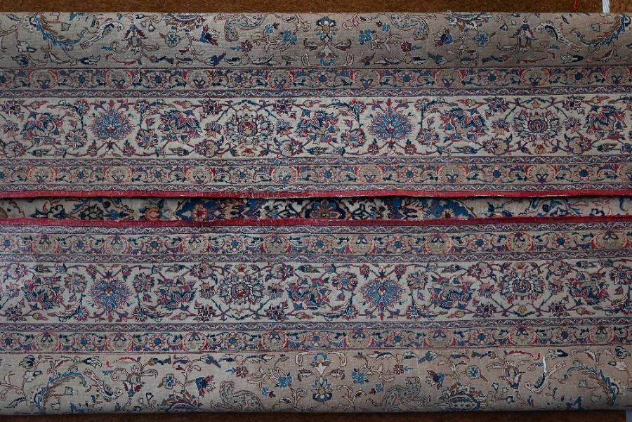 A very fine Persian Kashan carpet, mid 20th century, part silk, retailed by Lidchi's - Image 7 of 10