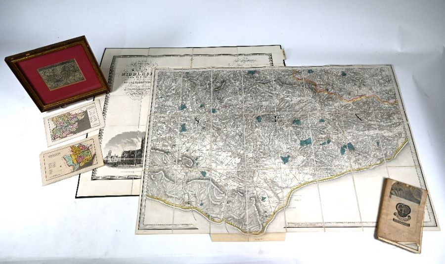 Three linen-backed folding maps