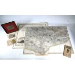 Three linen-backed folding maps