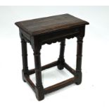 A late 17th/early 18th century oak joint stool